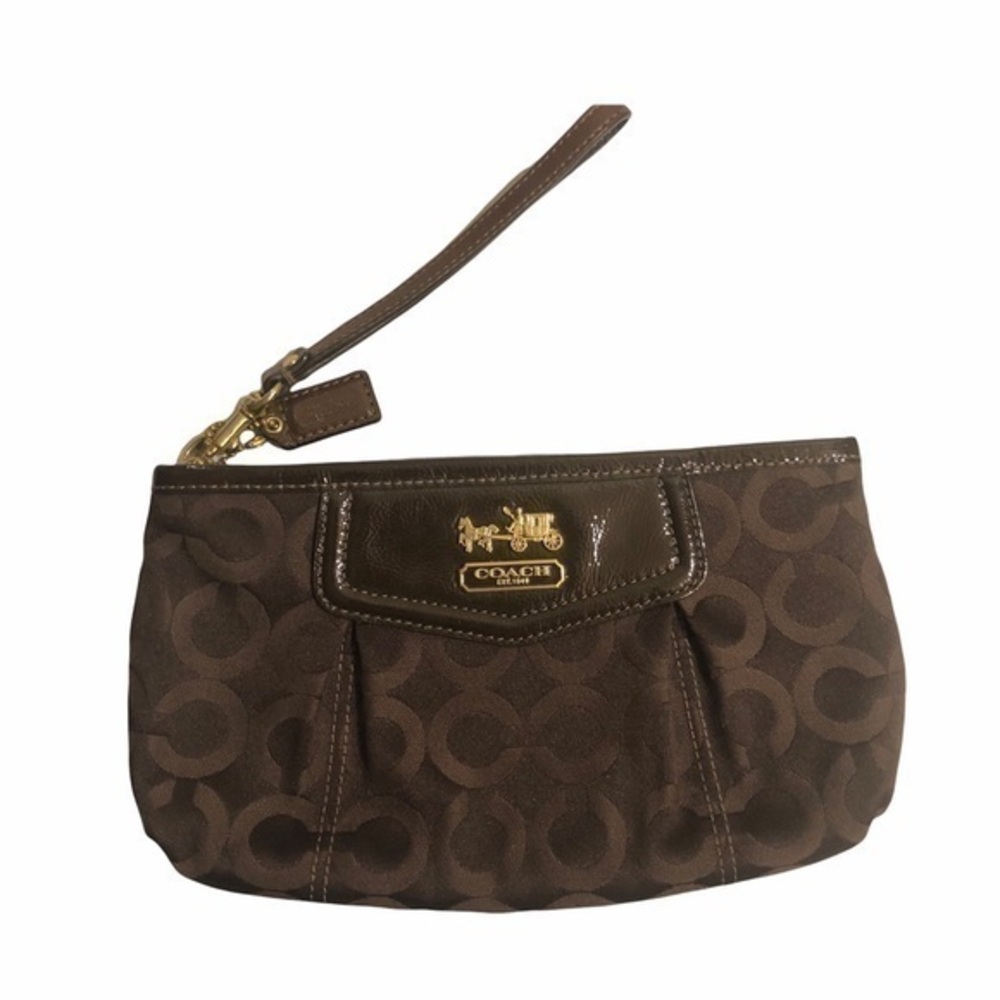 Coach Madison brown op c signature wristlet bag